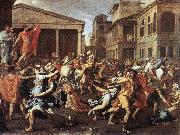 POUSSIN, Nicolas The Rape of the Sabine Women af France oil painting reproduction